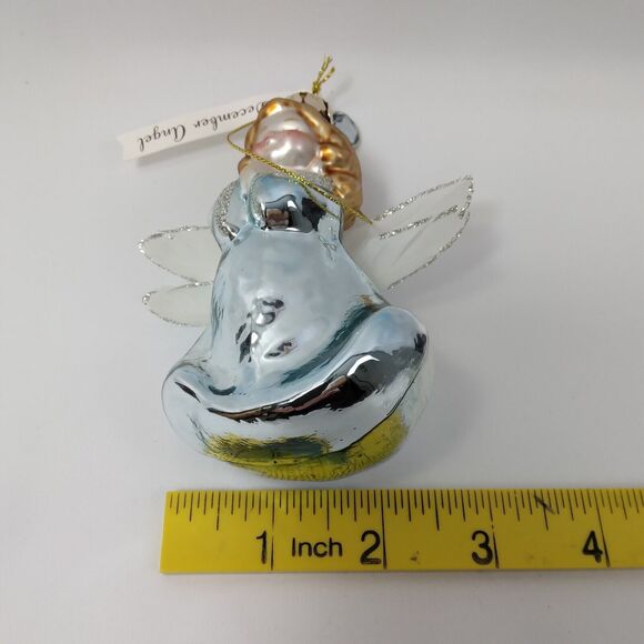 Demdaco Blown Glass December Angel Birthday Ornament The Mercantile Collection - Picture 11 of 11